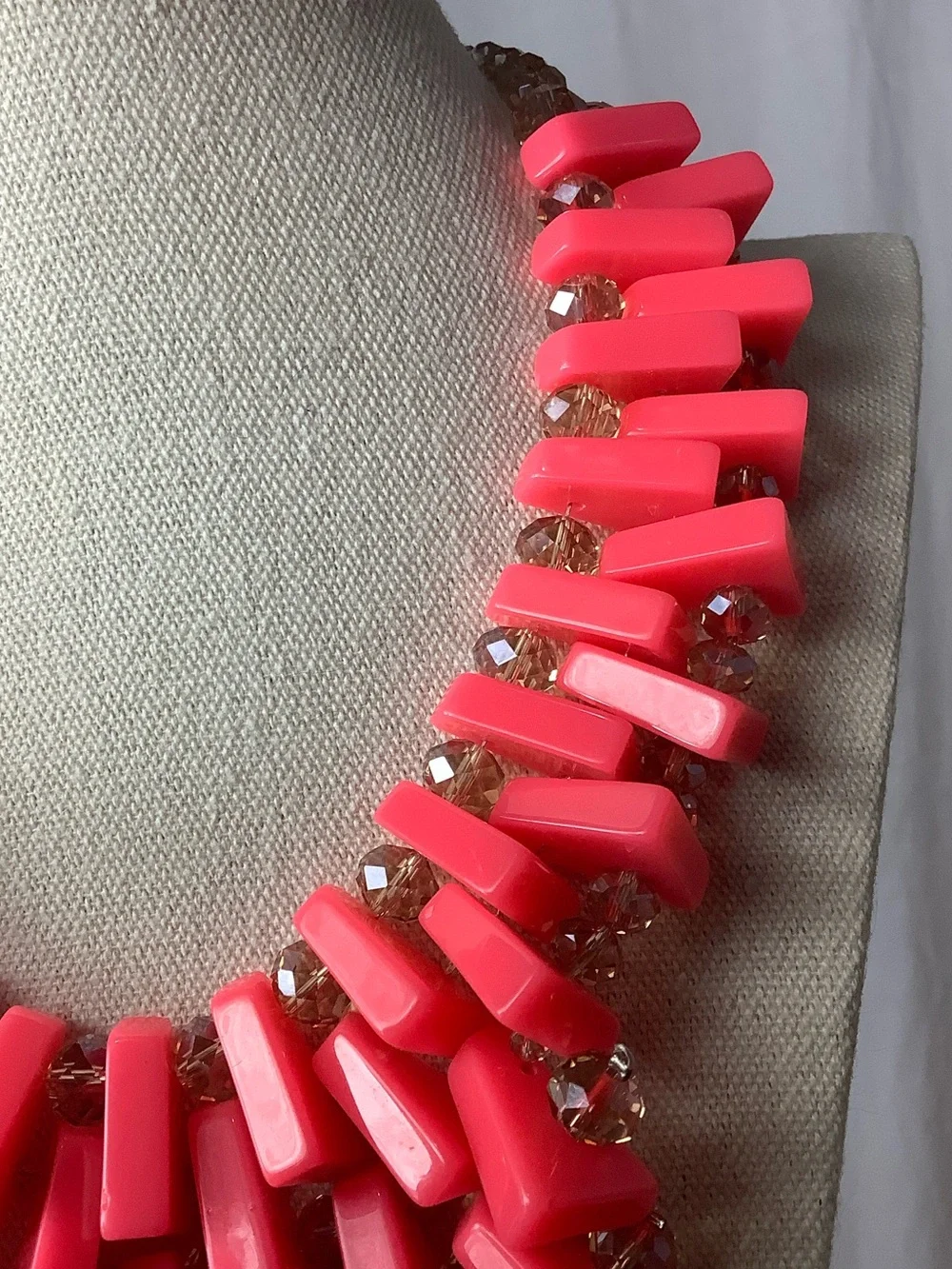 Amrita Singh Neon Pink Multi-Strand Statement Necklace